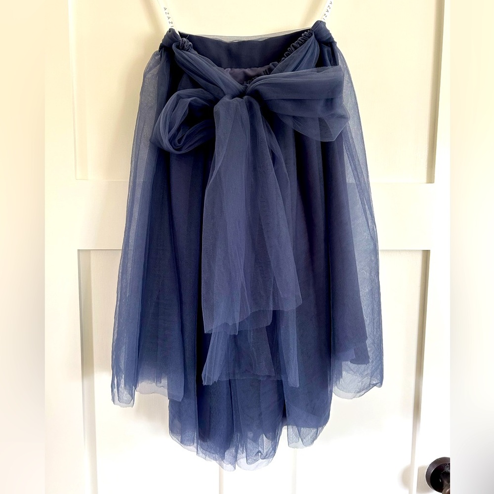 Azazie navy tulle skirt